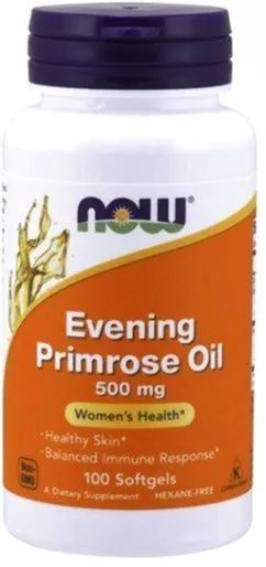 олія вечірньої примули NOW Foods Evening Primrose Oil 500 мг 100 софтгель (733739017505)