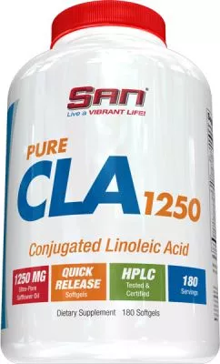 Жиросжигатель SAN Nutrition Pure CLA 1250 180 мягких капсул (672898126003)