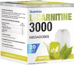 Жироспалювач Quamtrax L-Carnitine 3000 20 флаконів зелений чай (8436574331790)