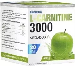 Жироспалювач Quamtrax L-Carnitine 3000 20 флаконів яблуко (8436574331745)