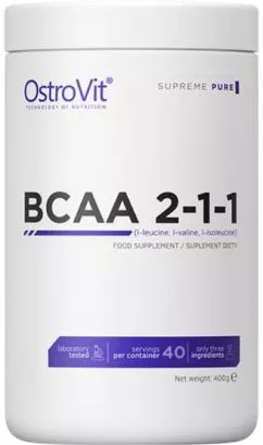Амінокислота ВСАА OstroVit BCAA 2-1-1 400 г Натуральний (5902232618495)