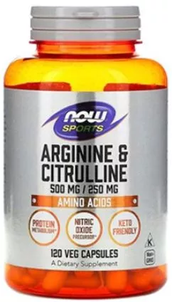 Аминокислота NOW Foods Arginine and Ornithine 500 мг / 250 мг - 100 капсул (733739000408)