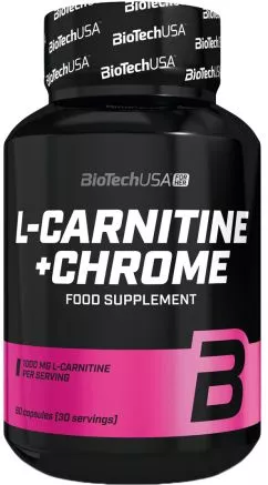 Жироспалювач Biotech L-carnitine+chrome for her 500 мг 60 таблеток лимон (5999076234325)