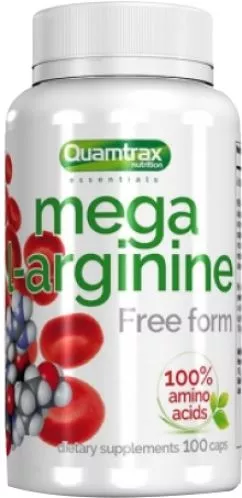 Аминокислота Quamtrax Mega L-Arginine 100 капсул (8436046974531)