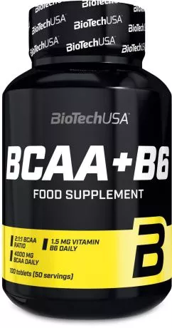 Аминокислота Biotech BCAA+b6 100 таблеток(5999076234066)
