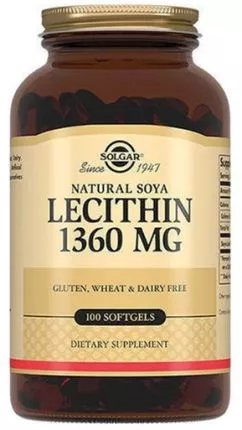 Амінокислота Solgar Лецитин соєвий натуральний 100 капсул (353887209)