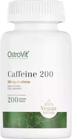 Передтренувальний комплекс OstroVit Caffeine 200 мг 200 таблеток (5903246229172)