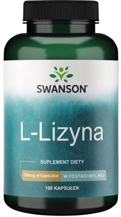 Амінокислота Swanson L-Lizyna 500 мг 100 капсул (SW268)