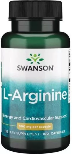 Амінокислота Swanson L-Arginina 500 мг 100 капсул (SW852)