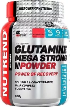 Амінокислота Nutrend Glutamine Mega Strong Powder 500 г Кавун (8594073178503)