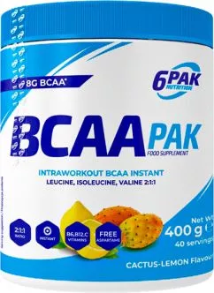 Амінокислота 6PAK BCAA 400 г Кактус-Лимон (5902811801645)