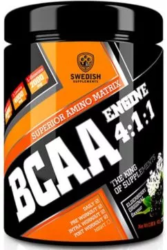 Аминокислота Swedish Supplements BCAA Engine 4:1:1 400 г Elderberry (7350069380197)
