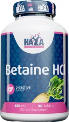 Антиоксиданты Haya Labs Betaine HCL 650 мг - 90 таблеток (853809007820)