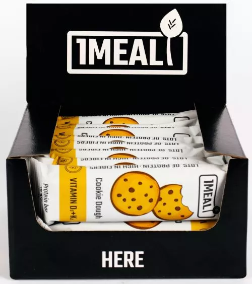Упаковка протеїнових батончиків 1meal зі смаком печива 45 г х 16 шт(4260733850006) - фото №3