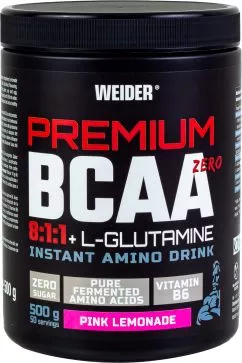 Амінокислота Weider Premium BCAA 8:1:1 + Глютамін 500 г Рожевий лимонад (8414192345900)