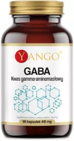 Харчова добавка Yango Габа Гамма-аміномасляна кислота 410 мг 90 капсул (5905279845367)