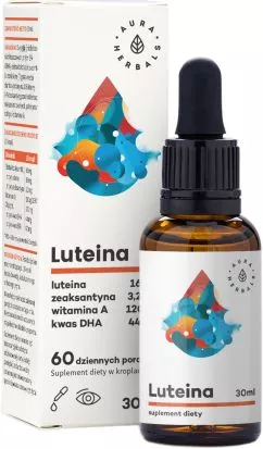 Лютеїн + вітамін А + ДГК + зеаксантин Aura Herbals краплі 30 мл (5902479613703)