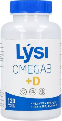 Омега-3 LYSI з вітаміном D3 500 мг 120 капсул (РО905)