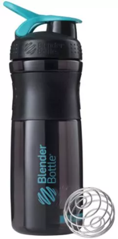 Шейкер BlenderBottle SportMixer з кулькою 820 мл Чорно-блакитний (SM 28oz Black/Teal)