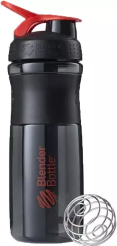 Шейкер BlenderBottle SportMixer з кулькою 820 мл Чорно-червоний (SportMixer 28oz черно-красный)