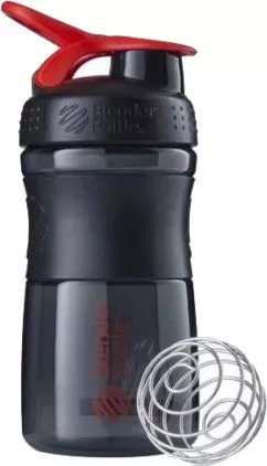 Шейкер BlenderBottle SportMixer з кулькою 590 мл Чорно-червоний (SM 20oz Black/Red)