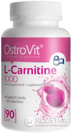 Жироспалювач OstroVit L-Carnitine 1000 90 капсул (5902232610871)
