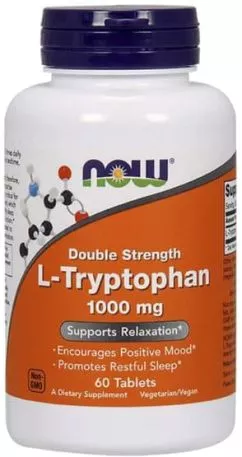 Амінокислота NOW L-Tryptophan 1000 мг 60 таблеток (733739001696)