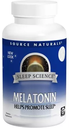 Аминокислота Source Naturals Sleep Science Мелатонин 1 мг Вкус апельсина 100 таблеток для рассасывания (21078007067)