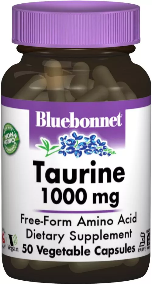 Аминокислота Bluebonnet Nutrition Таурин 1000 мг 50 гелевых капсул (743715000872) - фото №3