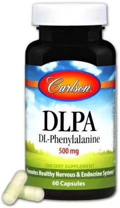 Амінокислота Carlson Labs DLPA (фенілаланін) 500 мг 60 капсул (088395079160)