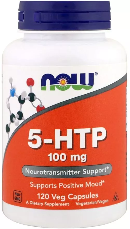 Амінокислота Now Foods 5-HTP (Гідрокситриптофан) 100 мг 120 гелевих капсул (733739001061) - фото №3