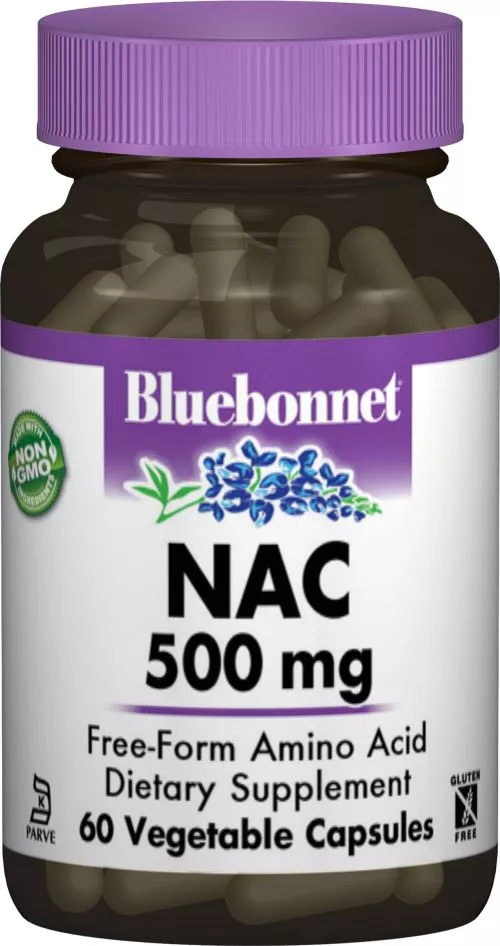 Аминокислота Bluebonnet Nutrition NAC (N-Ацетил-L-Цистеин) 500 мг 60 гелевых капсул (743715000643) - фото №3