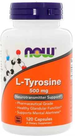 Амінокислота Now Foods L-Тирозин 500 мг 120 капсул (733739001627)