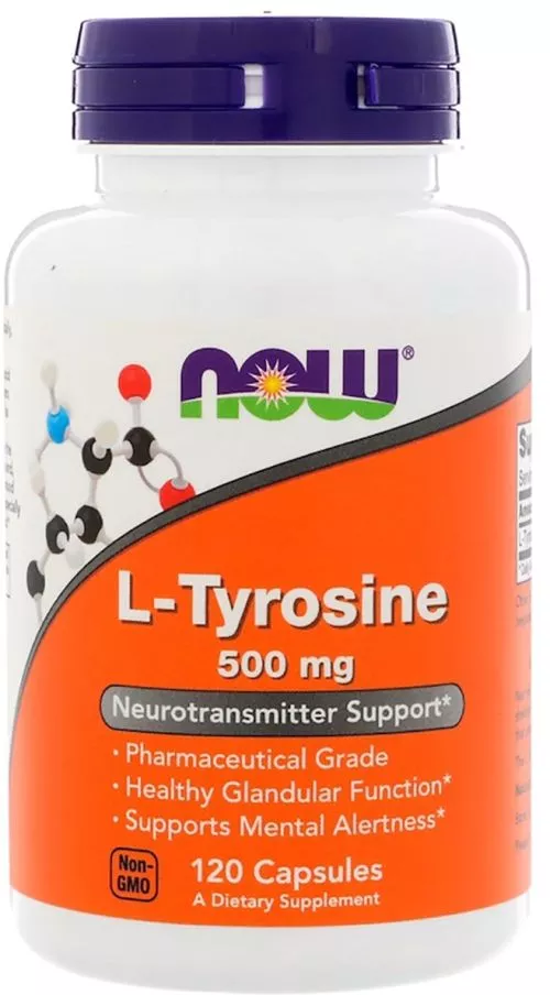Аминокислота Now Foods L-Тирозин 500 мг 120 капсул (733739001627) - фото №3