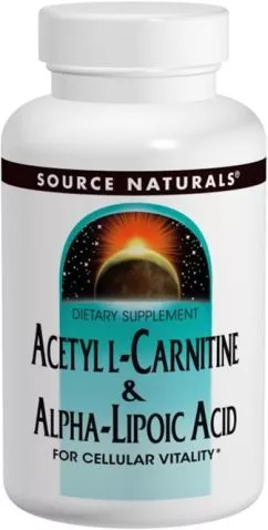 Аминокислота Source Naturals Ацетил-L-Карнитин и Альфа-липоевая кислота 650 мг 60 таблеток (21078017998)