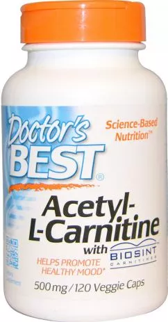 Амінокислота Doctor's Best with Biosint Ацетил L-Карнітин 500 мг 120 гелевих капсул (753950001527)