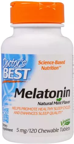 Аминокислота Doctor's Best Мелатонин 5 мг Мятный вкус 120 жевательных таблеток (753950004078)