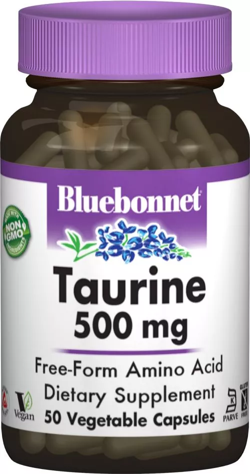 Амінокислота Bluebonnet Nutrition Таурин 500 мг 50 гелевих капсул (743715000841) - фото №3