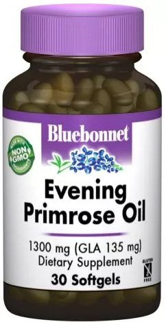 Жирні кислоти Bluebonnet Nutrition Evening Primose Oil 1300 мг 30 желатинових капсул (743715009202)