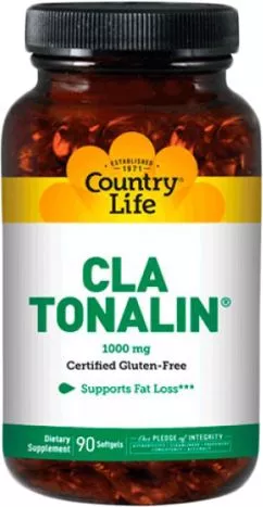 Жиросжиг Country Life CLA Tonalin (конъюгированная линолевая кислота) 1000 мг 90 капсул (015794045007)