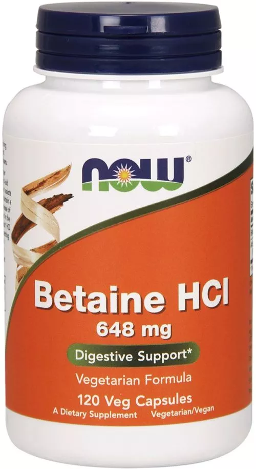 Амінокислота Now Foods Бетаїн HCL 648 мг 120 гелевих капсул (733739029386) - фото №3
