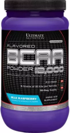 Амінокислота Ultimate Nutrition BCAA 12000 Смак блакитної малини 454 г (099071004406)