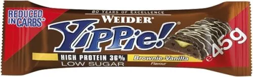 Протеїновий батончик Weider Yippie! 45 г Brownie-Vanilla 12 шт. (4044782907177) - фото №2