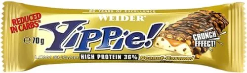 Протеїновий батончик Weider Yippie! 70 г Peanut-Caramel 12 шт. (4044782907122) - фото №2