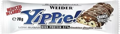 Протеїновий батончик Weider Yippie! 70 г Cookies-Double Chocolate 12 шт. (4044782907092) - фото №2