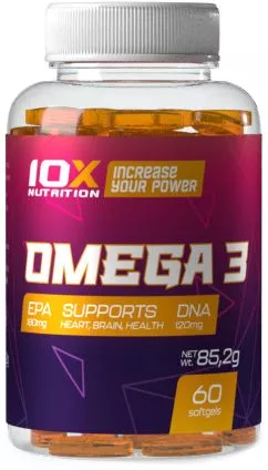 Жирные кислоты 10X Nutrition Omega 3 60 гелевых капсул (525272730832)