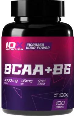 Амінокислота 10X Nutrition BCAA + B6 100 таблеток (525272730719)