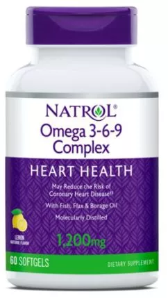 Жирные кислоты Natrol Omega 3-6-9 Cmplx 55% 60 капсул (047469009977)