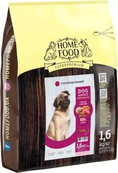 Повнораційний сухий корм для дорослих собак HomeFood Dog Adult Mini/Medium холістік «Телятина с овощами» 1.6 кг (4820235020521/4828331970160)