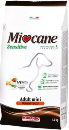 Morando MioCane Mini Sensitive Monoprotein индейка 1.5 кг сухой корм для собак малых пород
